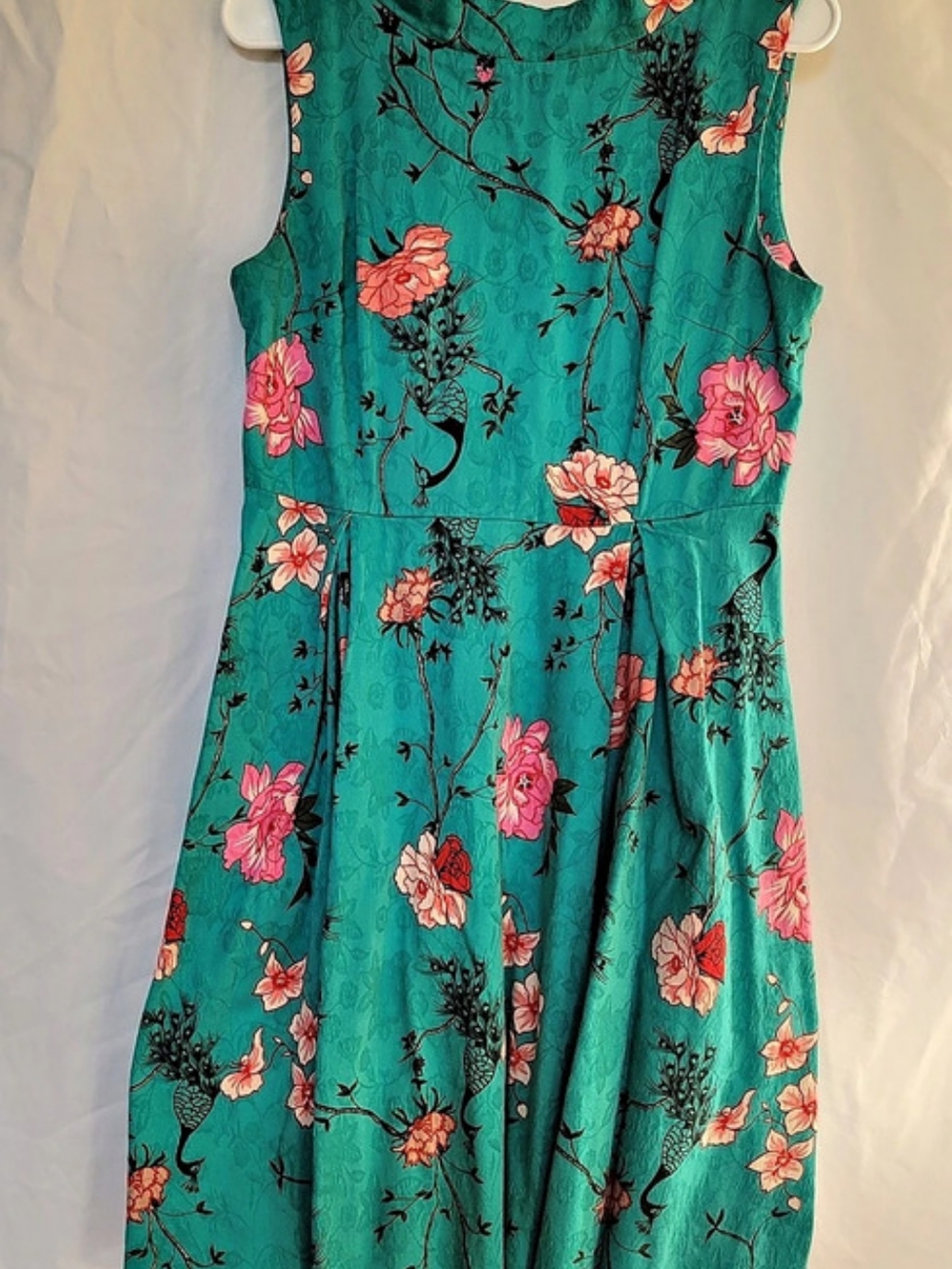 Banned Retro Peacock Floral Midi Dress - Large
